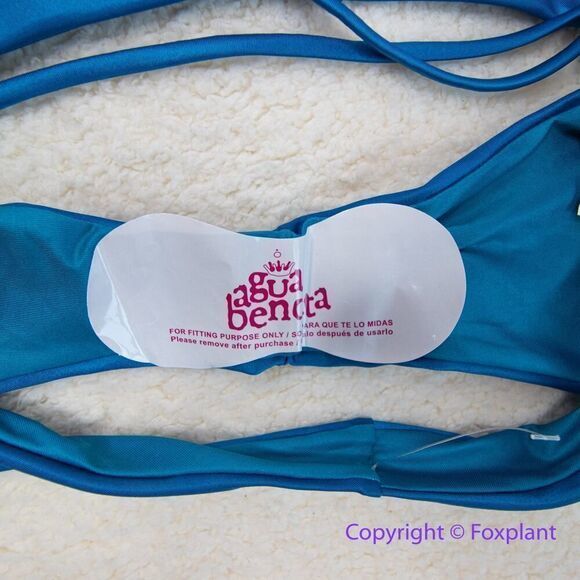 NEW Agua Bendita blue Egle Thoughts reversible bikini bottom, size L - Picture 8 of 12